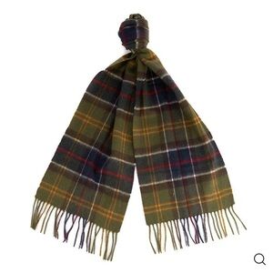 Barbour Tartan Scarf - Olive and Navy